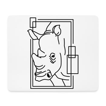 Rhinoceros in geometric design - Mouse Pad (horizontal) - white - Front