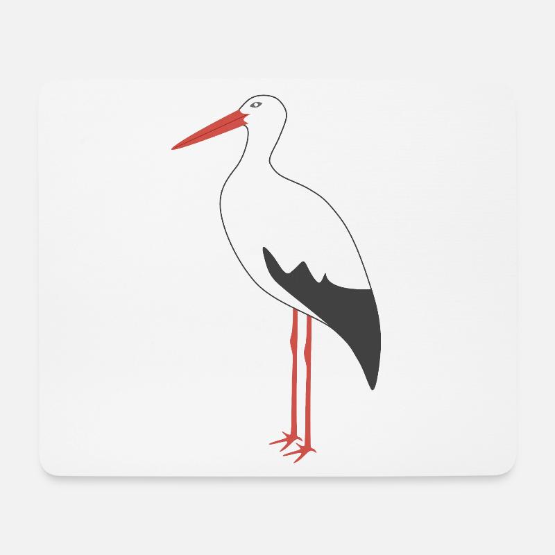 Cigogne blanche - Tapis de souris (format paysage) - blanc