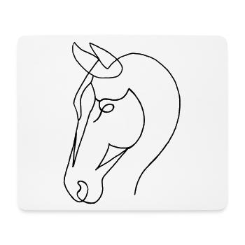Sketch of the black horse - Mouse Pad (horizontal) - white - Front