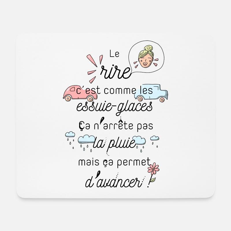 Le rire c'est comme les essuie-glaces - Tapis de souris (format paysage) - blanc