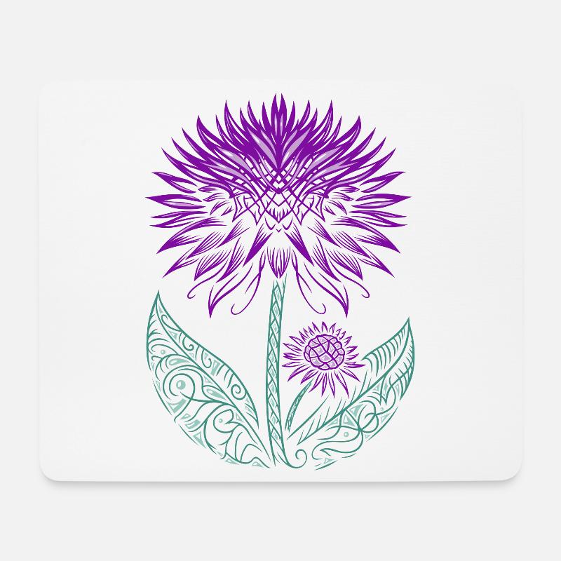Distel lila Thistle - Mousepad (Querformat) - Weiß
