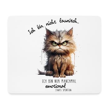 Grimmige Katze im Aquarellstil - Mousepad (Querformat) - Weiß - Vorne