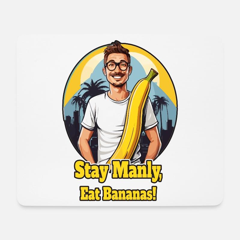 Männer Banane - Mousepad (Querformat) - Weiß