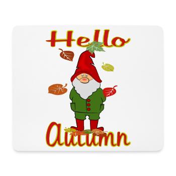 Gnome aux feuilles d’automne - Tapis de souris (format paysage) - blanc - Devant