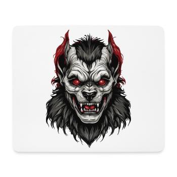 Chien de l'enfer - Tapis de souris (format paysage) - blanc - Devant
