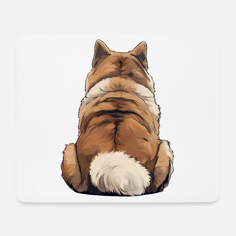 Akita - Mousepad (Querformat) - Weiß