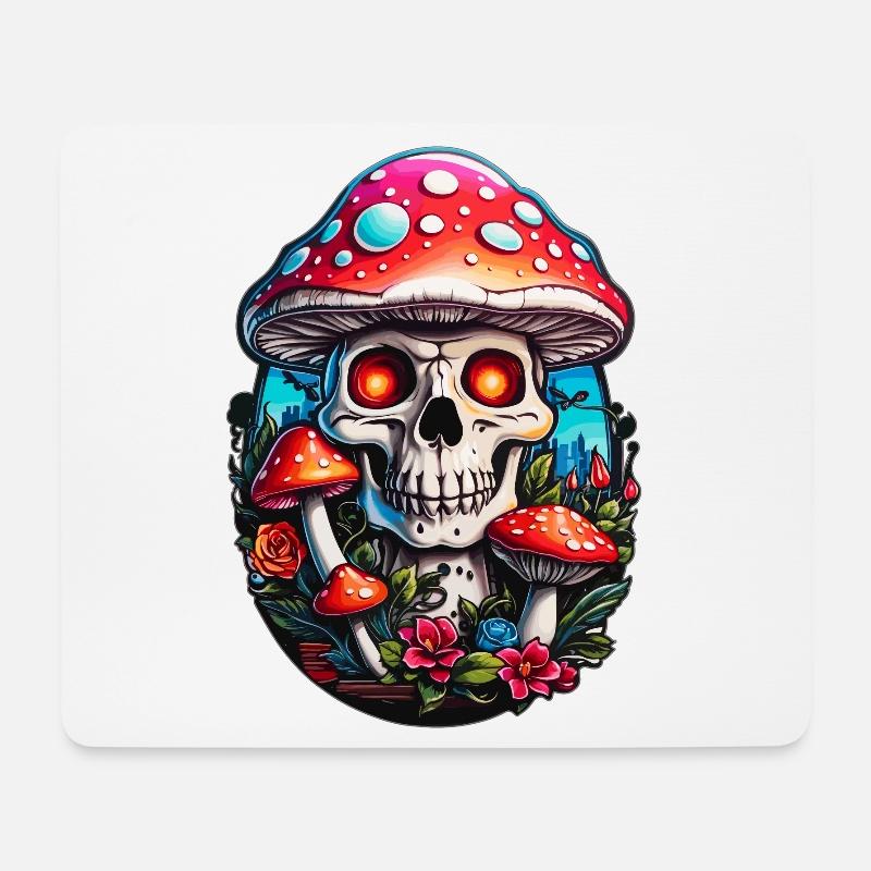 Totenkopf Fliegenpilz - Mousepad (Querformat) - Weiß