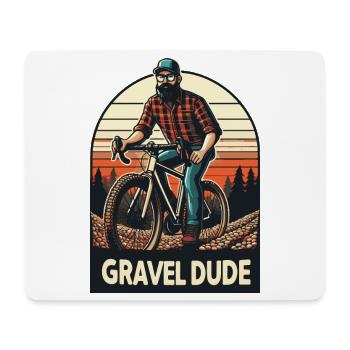 Gravel Dude Mountain Biker Design - Tapis de souris (format paysage) - blanc - Devant