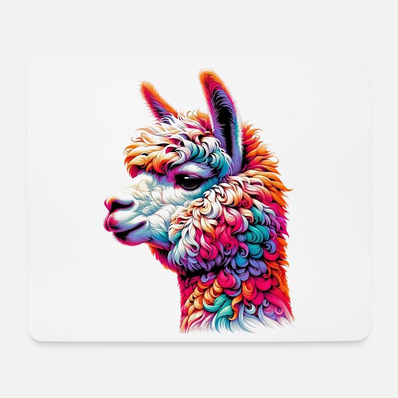 Alpaka - Mousepad (Querformat) - Weiß
