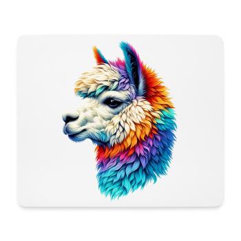 Alpaga - Tapis de souris (format paysage) - blanc - Devant
