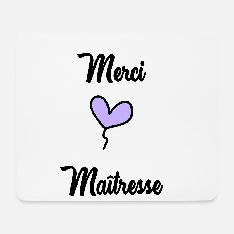 MERCI. MAÎTRESSE. MERCI MAÎTRESSE - Tapis de souris (format paysage) - blanc