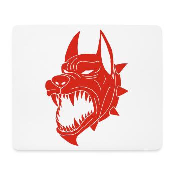 Chien rouge des enfers - Tapis de souris (format paysage) - blanc - Devant