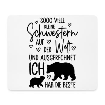 Mädchen Schwestern Bären Beste kleine Schwester - Mousepad (Querformat) - Weiß - Vorne