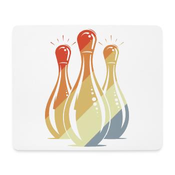 Bowling Grafik Retro Look - Mousepad (Querformat) - Weiß - Vorne