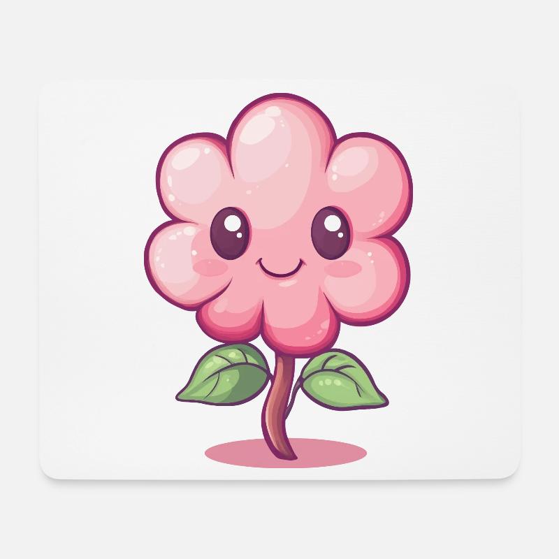 Fröhliche Blume - Mousepad (Querformat) - Weiß