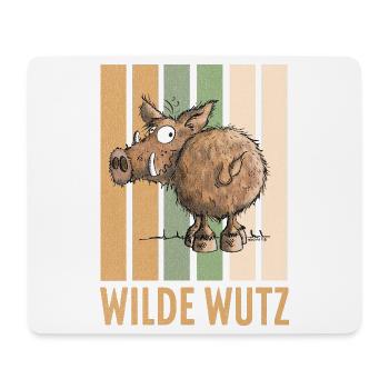 Wilde Wutz Wildschwein Vintage - Mousepad (Querformat) - Weiß - Vorne