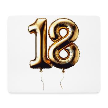 18 ans ballon d’or feuille ballon cadeau - Tapis de souris (format paysage) - blanc - Devant