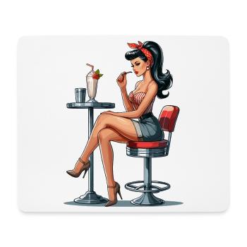 Milkshake Rockabilly Pin Up Cadeau - Tapis de souris (format paysage) - blanc - Devant