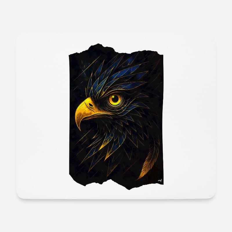 Glowing eagle's head in the dark - Mouse Pad (horizontal) - white