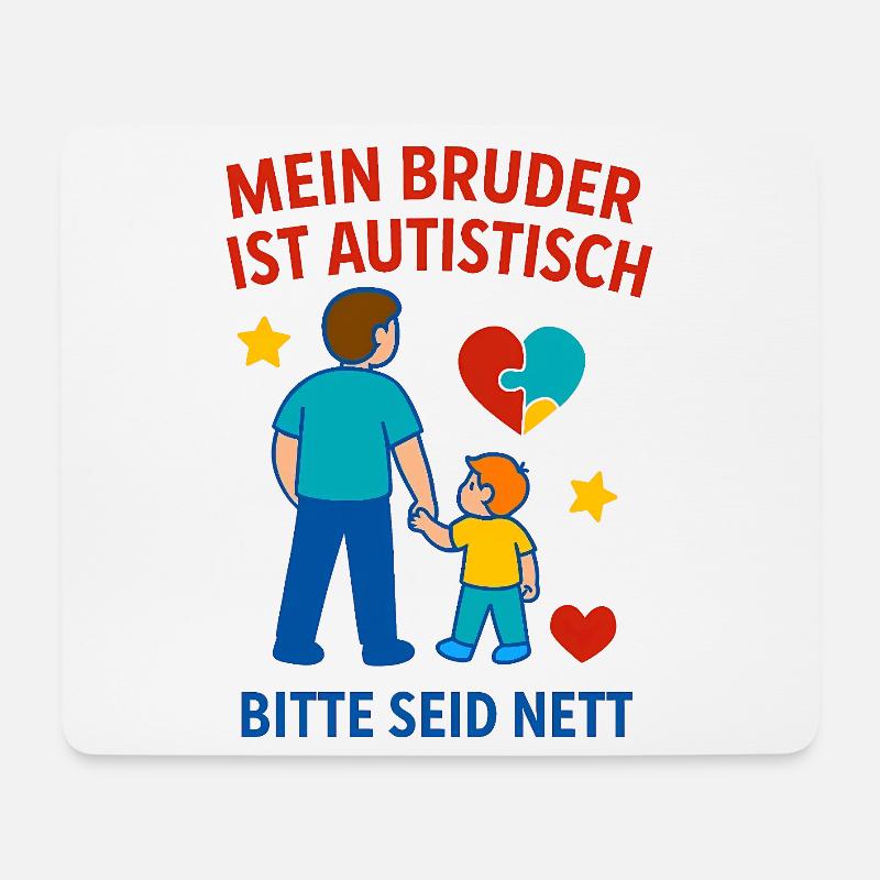Mein Bruder ist autistisch - Autismus Geschenk - Mousepad (Querformat) - Weiß
