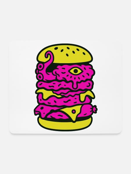 Monsterburger im Pop-Art Stil - Mousepad (Querformat) - Weiß