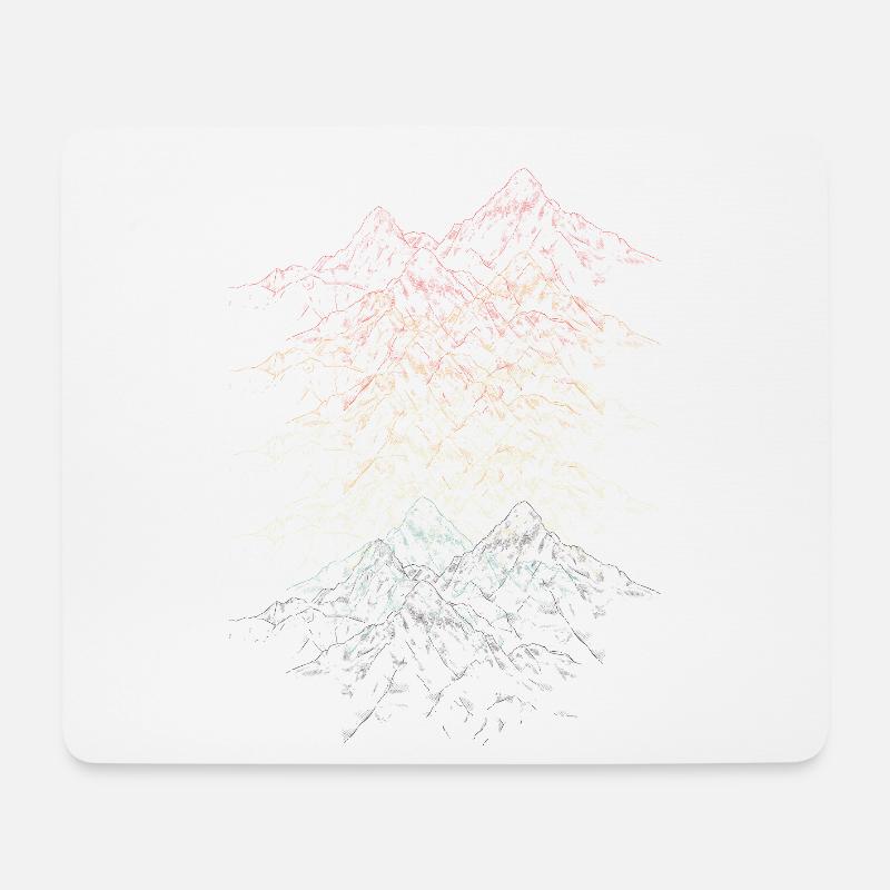 Lebendige Gebirgskette Illustration - Mousepad (Querformat) - Weiß