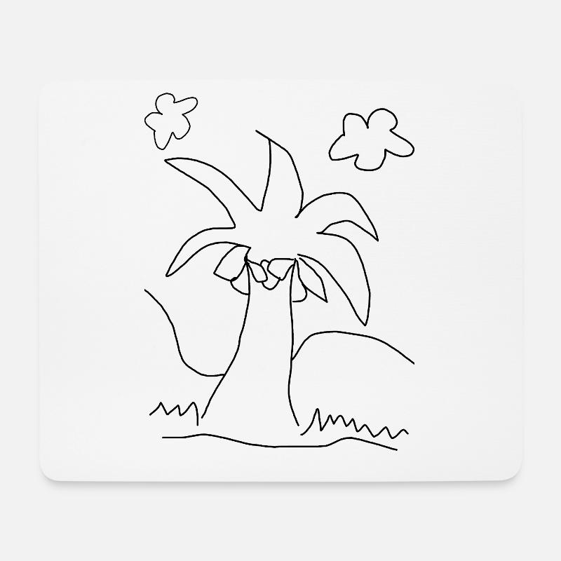 Kokospalme - Mousepad (Querformat) - Weiß