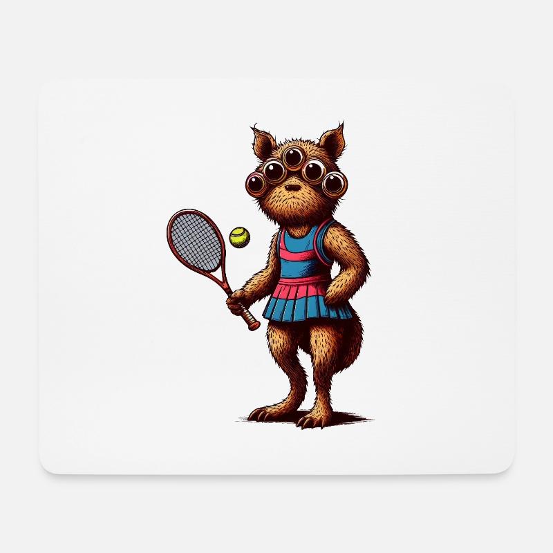 Tennisfanatisches Geschöpf - Mousepad (Querformat) - Weiß