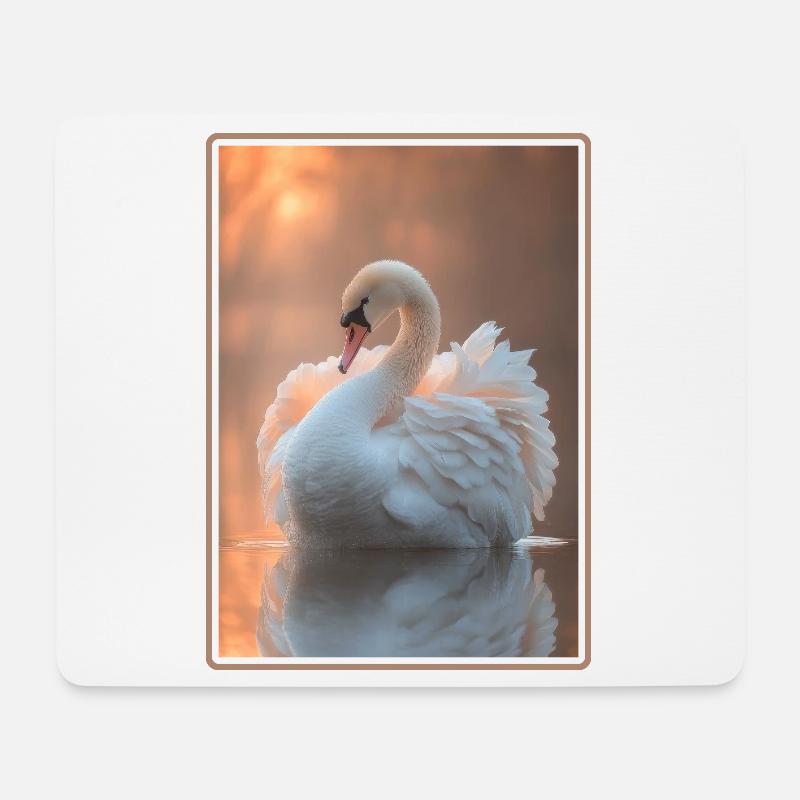 Schwäne Schwan - Mousepad (Querformat) - Weiß