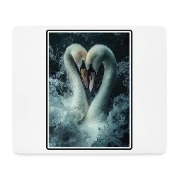 Cygnes Cygne - Tapis de souris (format paysage) - blanc - Devant