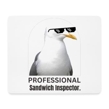 Humorous Seagull with Sunglasses T-Shirt - Mouse Pad (horizontal) - white - Front