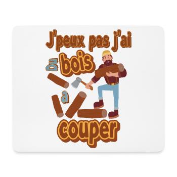 Humour bois et coupeur de bois cartoon - Tapis de souris (format paysage) - blanc - Devant