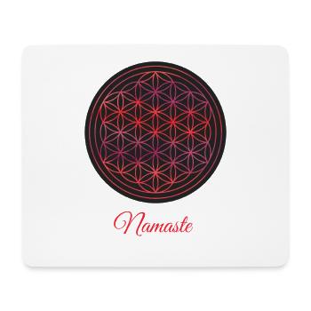 Namaste – Rote & Schwarze Blume des Lebens - Mousepad (Querformat) - Weiß - Vorne