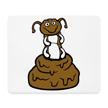 Lustige Raupe Scheiße Kothaufen Haufen Ekel Kacke - Mousepad (Querformat) - Weiß - Vorne