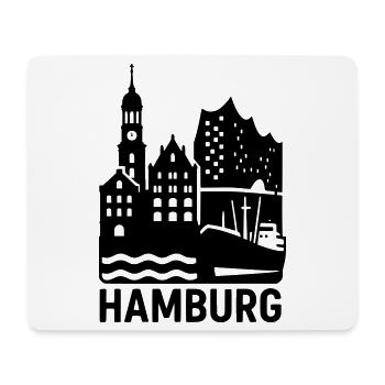 Hamburg Silhouette Landmark - Mouse Pad (horizontal) - white - Front