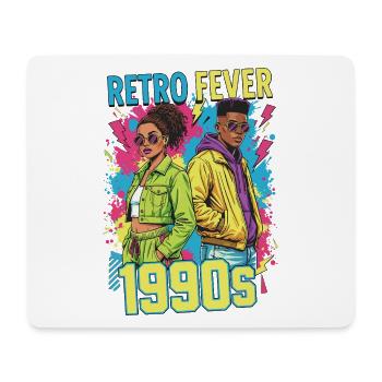 90s 90er Jahre Musik Bunt Party Karneval Kostüm - Mousepad (Querformat) - Weiß - Vorne