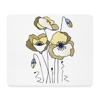 Fleur - Tapis de souris (format paysage) - blanc - Devant