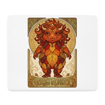 Herbst Monster aus Laub - Mousepad (Querformat) - Weiß - Vorne