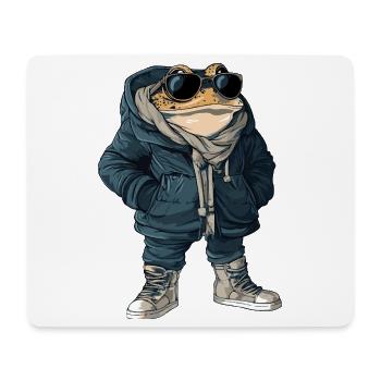 Frog Cool Winter - Mouse Pad (horizontal) - white - Front