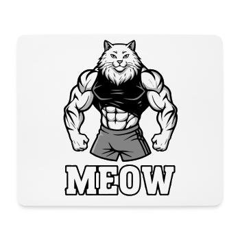 Meow Gym Cat - Humour drôle de culturisme - Tapis de souris (format paysage) - blanc - Devant