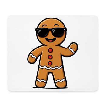 Gingerbread Mann mit Sonnenbrillen - Mousepad (Querformat) - Weiß - Vorne