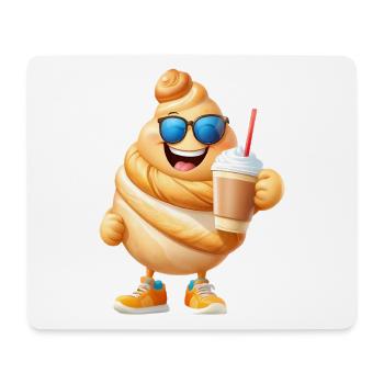 Croissant au café - Tapis de souris (format paysage) - blanc - Devant