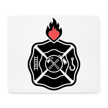 Fire Brigade Emblem | Florian Cross with Heart - Mouse Pad (horizontal) - white - Front