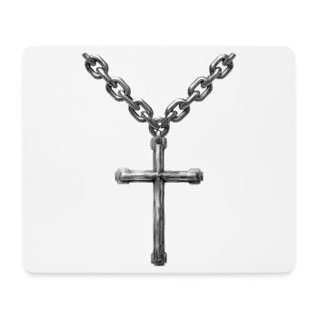 Kreuzkette Kreuz Christentum Christ - Mousepad (Querformat) - Weiß - Vorne