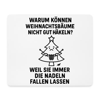 Aiguilles de blagues au crochet de sapin de Noël tombent - Tapis de souris (format paysage) - blanc - Devant