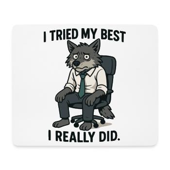 Office wolf with tie - Mouse Pad (horizontal) - white - Front