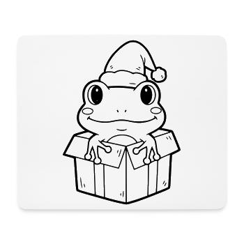 Weihnachtsfrosch in Geschenkbox Illustration - Mousepad (Querformat) - Weiß - Vorne