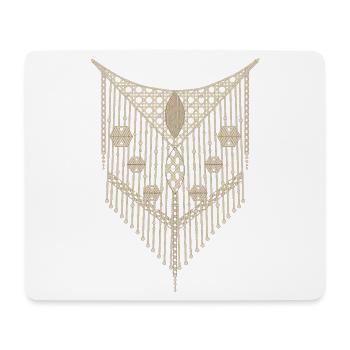 Feines Makramee-Ornament mit geometrischen Details - Mousepad (Querformat) - Weiß - Vorne