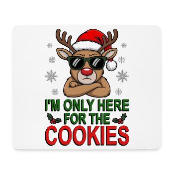 Nur für die Cookies, Rentier mit Sonnenbrille - Mousepad (Querformat) - Weiß - Vorne