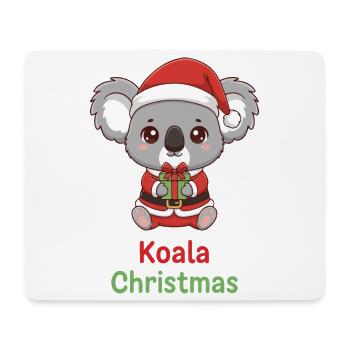 Koala Santa with Gift in Christmas Red - Mouse Pad (horizontal) - white - Front